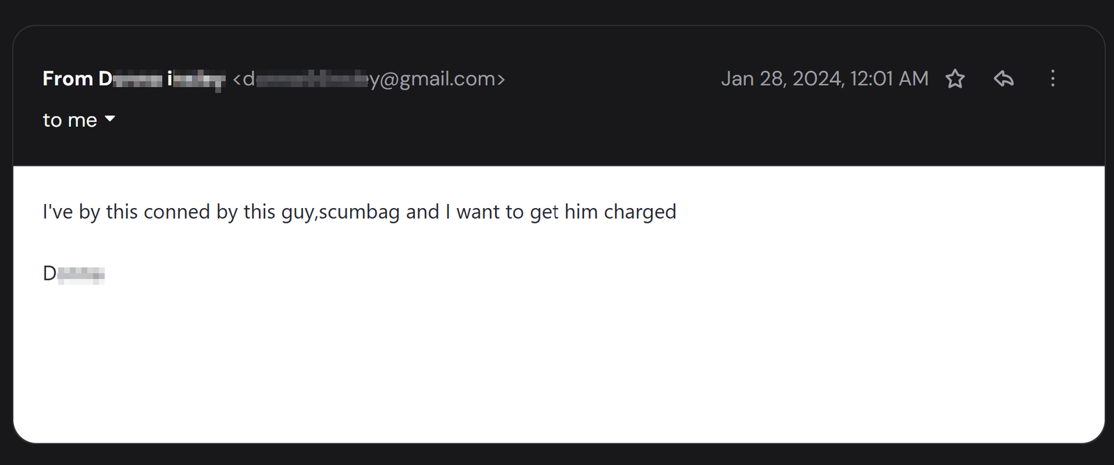 Email screenshot