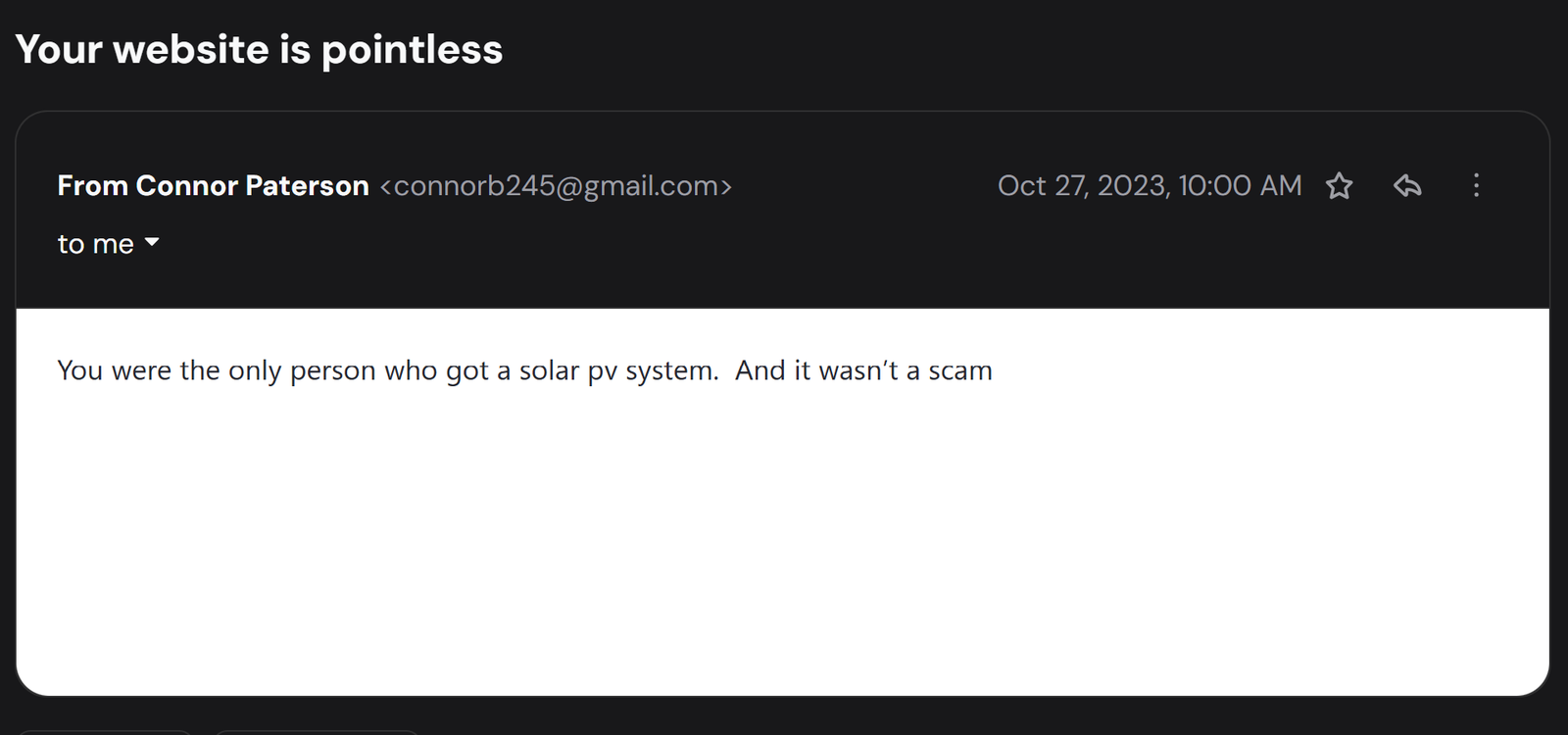 Email screenshot