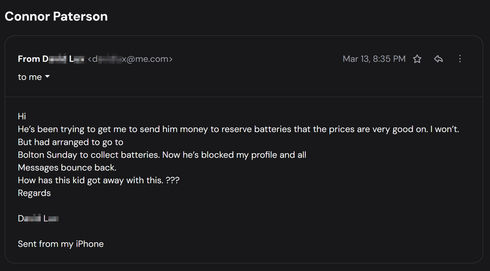 Email screenshot