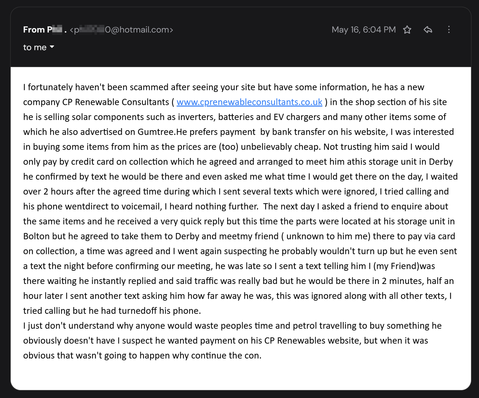 Email screenshot